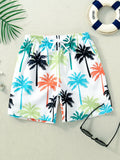 Young Boy Tropical Print Swim Shorts