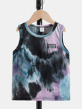 Young Boy Tie Dye Letter Patched Detail Tank Top