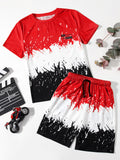 Tween Boy Letter Graphic Colorblock Tee And Shorts Set