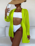 Swim Summer Beach Solid Drop Shoulder Kimono