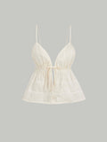 Solid Tie Front Cami Top