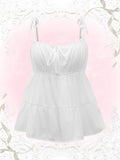 Ruched Bust Ruffle Hem Cami Top, School