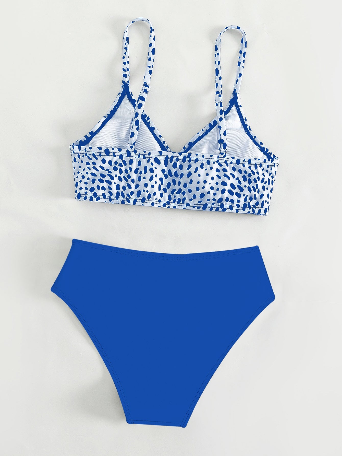 Teen Girls Dalmatian Print Ring Linked Bikini Swimsuit