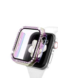 Rhinestone Decor Tempered Case Compatible With Apple Watch