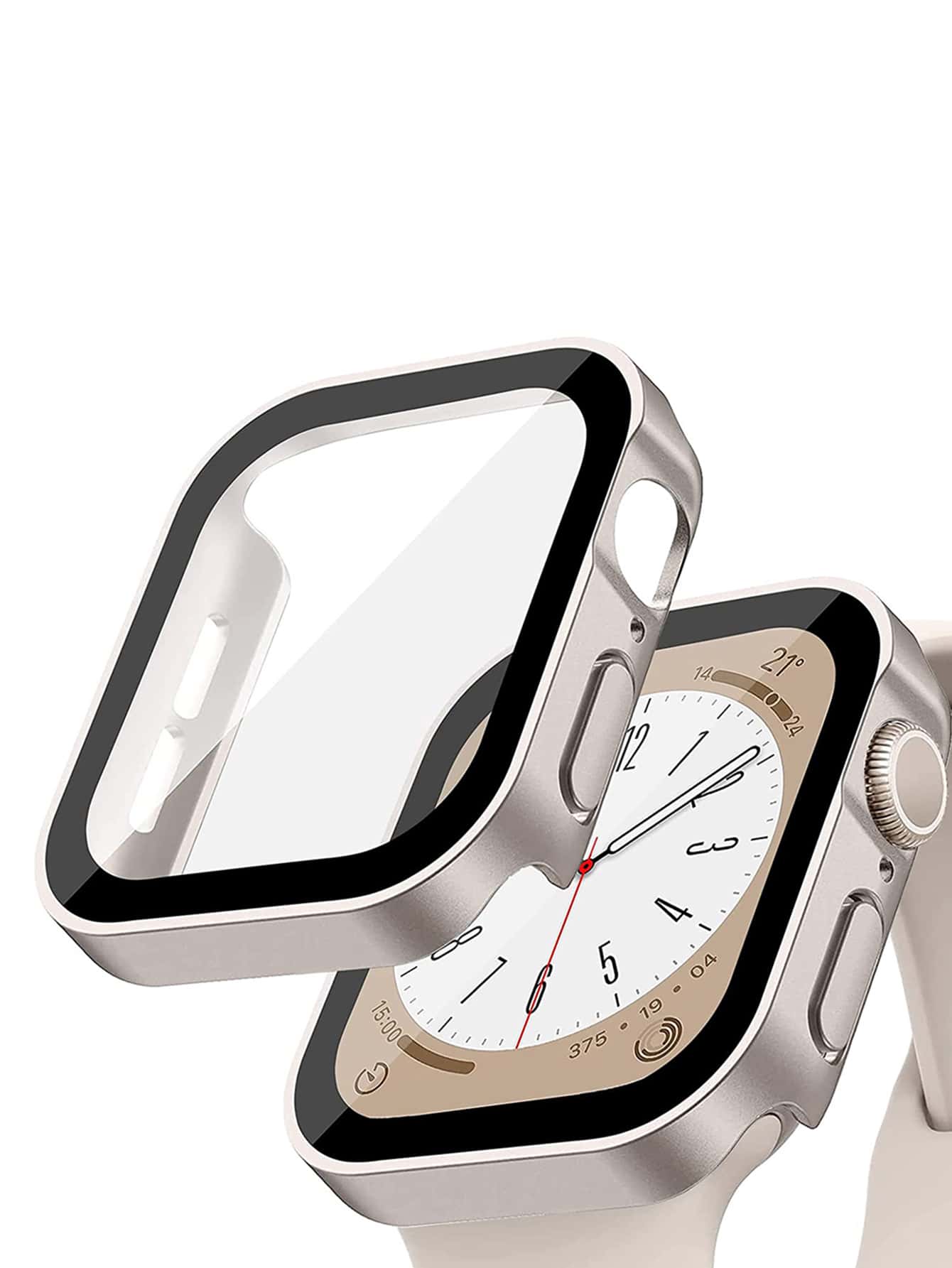Pc Plating Waterproof Watch Case And Band Compatible With Apple Watch