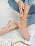 Faux Nubuck Pointed Toe Loafers