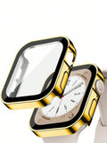 Pc Plating Waterproof Watch Case And Strap Compatible With Apple Watch