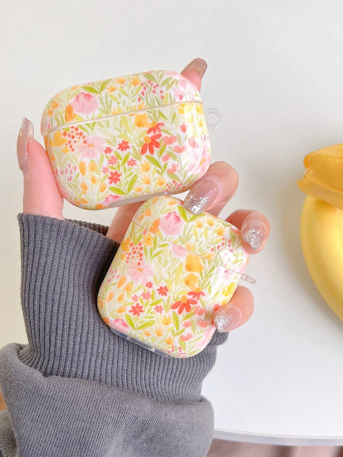 Summer Floral Pattern Case Compatible With AirPods Comptible With Airpods1/2 AirPods Pro