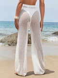 Swim Vcay Summer Beach Hollow Out Crochet Cover Up Pants
