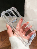 1pc New Transparent Phone Case With Four Corners Anti-fall And Electroplated Button, Compatible With Apple/samsung, Compatible With Iphone 6/6s/6 Plus/6s Plus/iphone 14 Pro Max/iphone 14 Pro/iphone 14 Plus/iphone 14/iphone 13 Pro Max/ Iphone 13 Pro/iphone