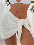 Swim Summer Beach Solid Knot Side Cover Up Skirt