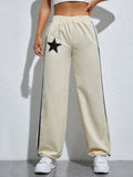 Star Patched Contrast Side Seam Pants