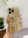 Electroplated Wavy Solid Color TPU Soft Phone Case, Shockproof, Sweatproof, Fingerprint-Resistant, Wear-Resistant, Fade-Resistant, Compatible With IPhone