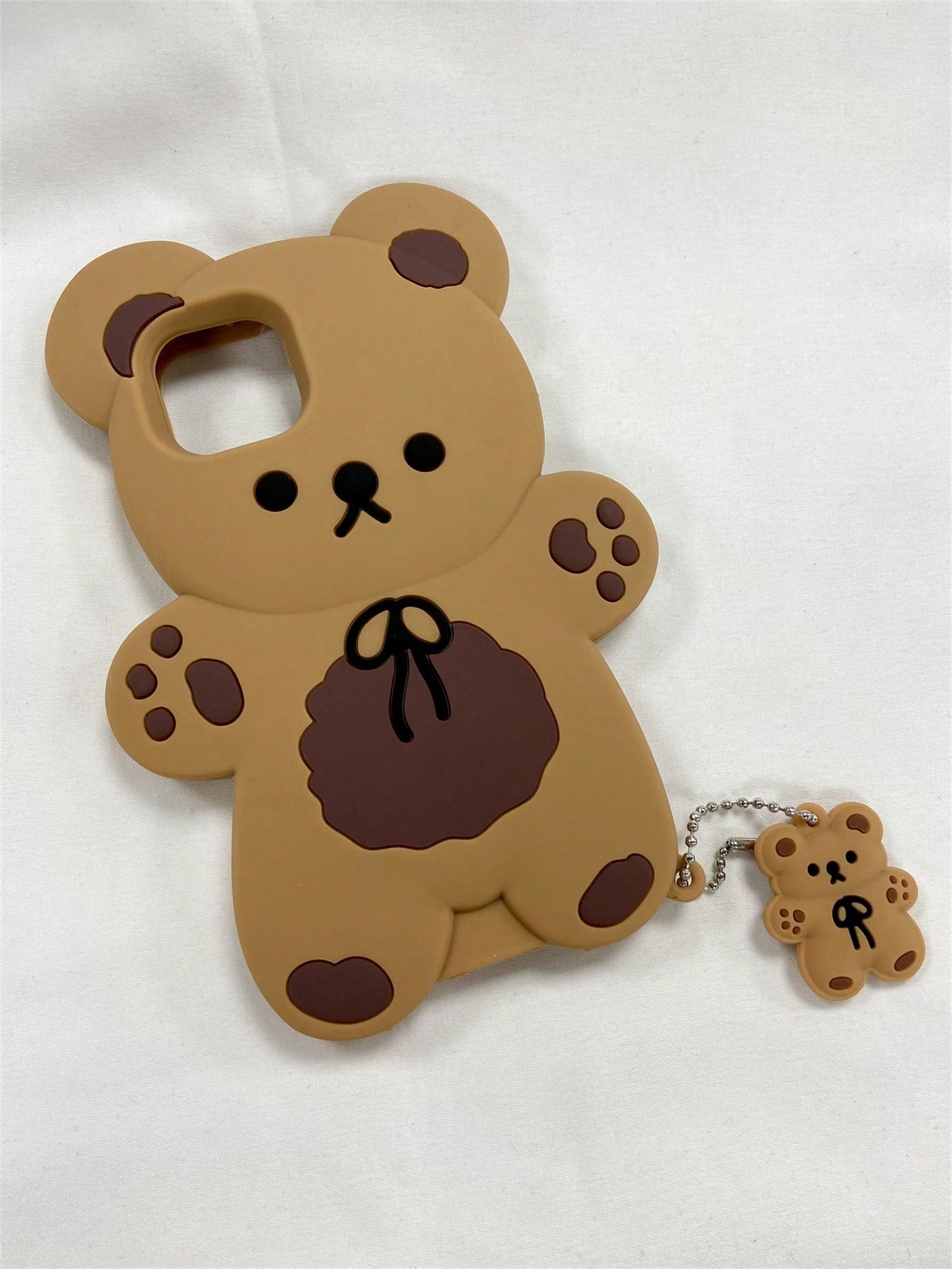 Cute 3d Cartoon Bow And Bear Phone Case Compatible With Apple 14/13/12promax/Smilax/11/Xr/Se3 Kawaii