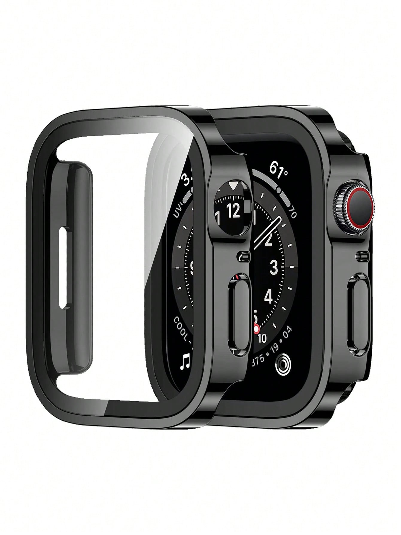 Water Resistant 2 In 1 Tempered Film & Case Set Compatible With Apple Watch