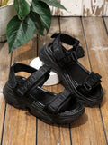 Women Minimalist Hook-and-loop Fastener Sport Sandals, Fabric Sporty Sandals