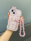 Pig Print Phone Case With Lanyard