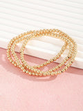 3Pcs Minimalist Plastic Adjustable Round Bead Bracelet Children Jewelry For Daily Life