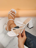 2024 New French Style Fairy Sandals For Women, Thick Heel And Thin Strap, Elegant One-Strap High-Heeled Sandals In A Fairy Style