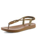 Women Strappy Flat Sandals Boho Beach Sandals Flip-Flops