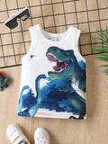 Young Boy Dinosaur Print Tank Top