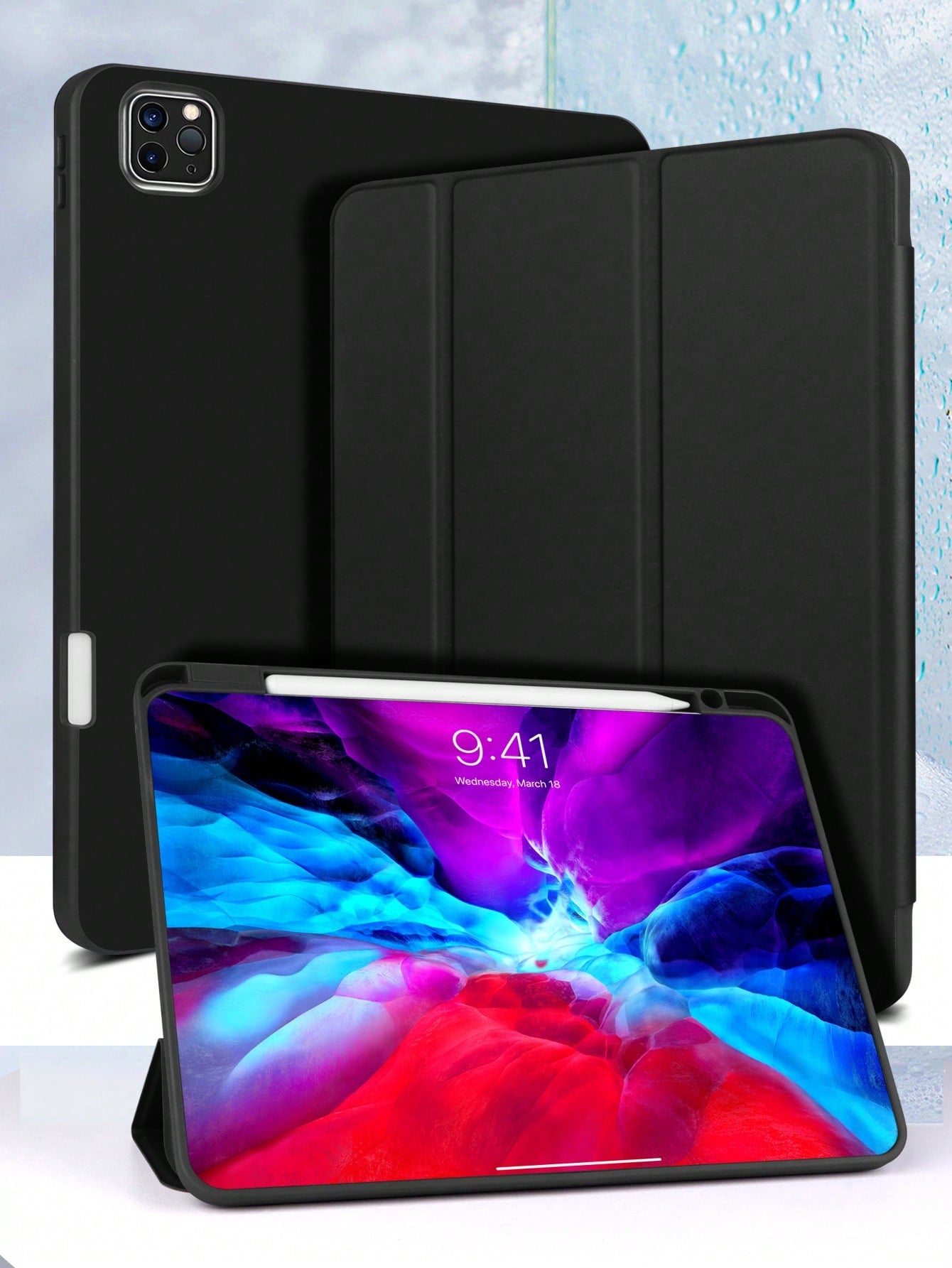 Solid Color Right Pen Slot Charging Magnetic Sleep IPad Protective Case Suitable For IPad Mini 6/9.7/10.2/10.5/Air4/Air5/10th/10.9/Pro11 Inch/Air11(M2)/Air13(M2)/Pro11(M4)/Pro13(M4) 2024 12.9inch