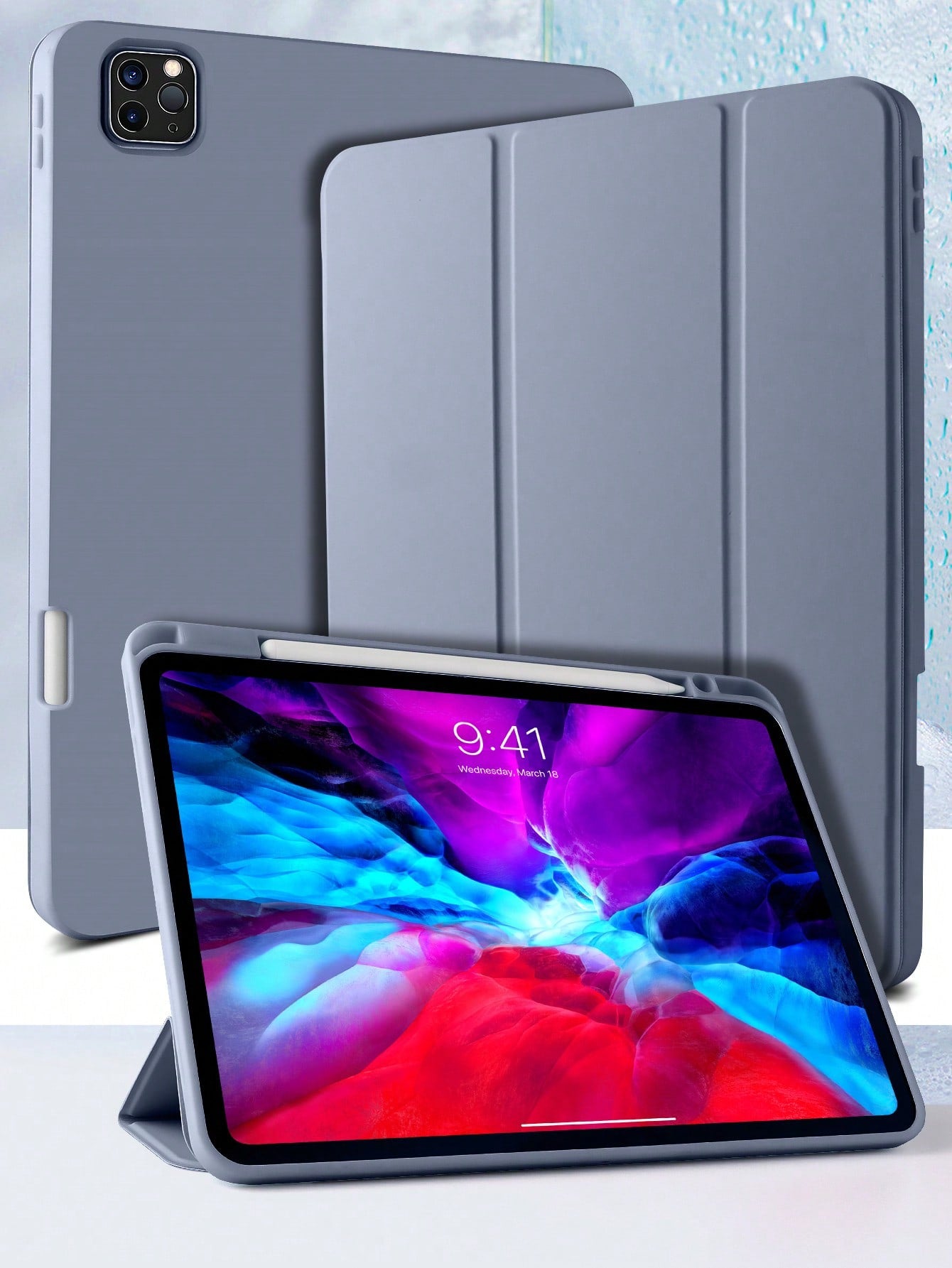 Solid Color IPad Protective Case With Right Pen Slot, Charging And Magnetic Absorption, Supports Sleep Function; Compatible With IPad Mini 6/9.7/10.2/10.5/Air4/Air5/10th/10.9/Pro11/Air11(M2)/Air13(M2)/Pro11(M4)/Pro13(M4)/2024/12.9inch