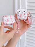 Pink Butterfly Pattern Case Compatible With AirPods Compatible With Airpods1/2 AirPods Pro