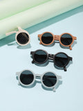 4 Pcs Boys And Girls 5-10Y Round Foldable Sunglasses For Outdoor Use