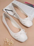 Round Toe PU Ballet Flats