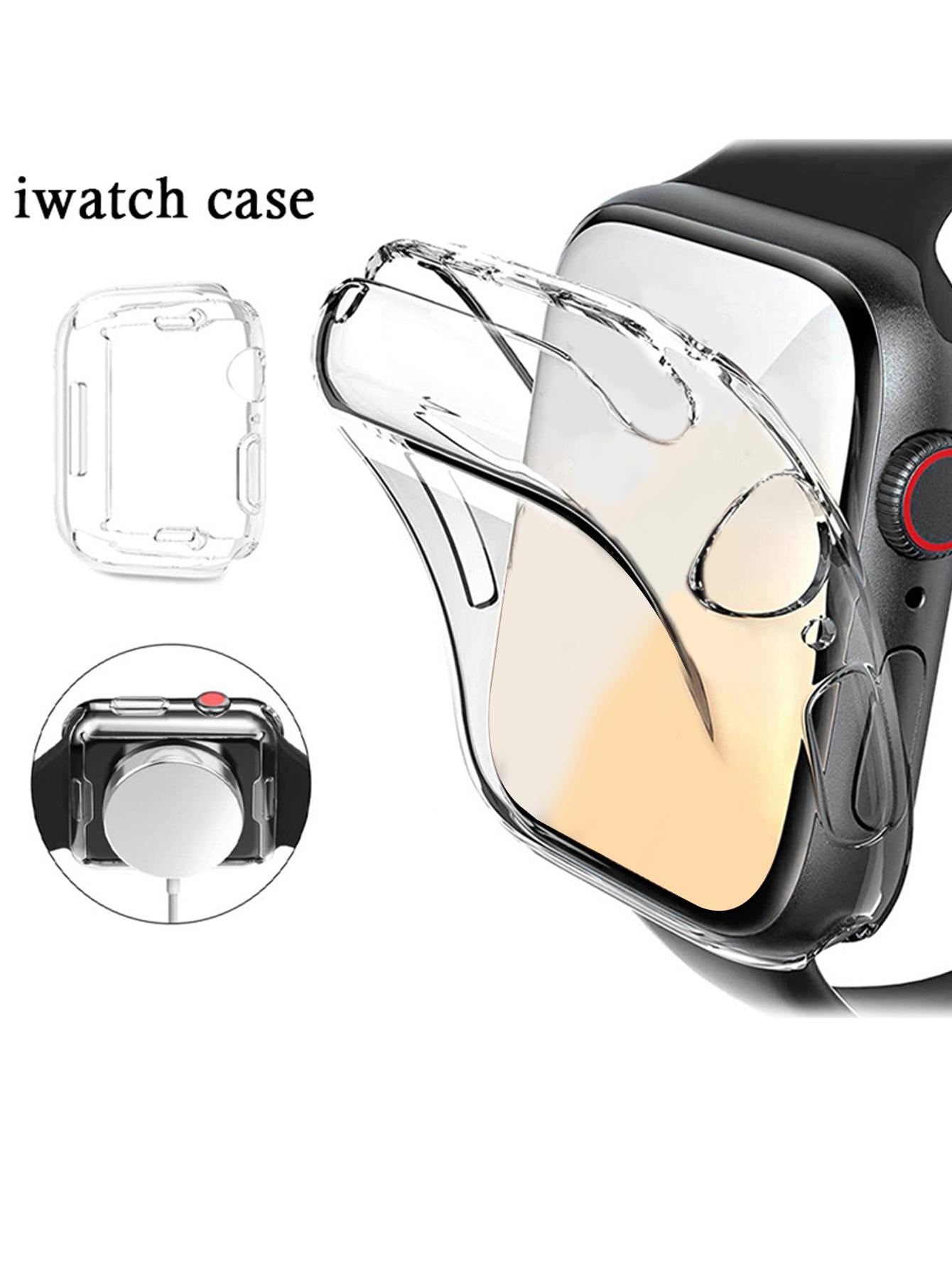 Screen Protector Compatible With Apple Watch Case 45mm 41mm 44MM 40MM 42mm 38MM Full TPU Bumper Cover Accessories Apple Watch Series 8 7 SE 6 5 3