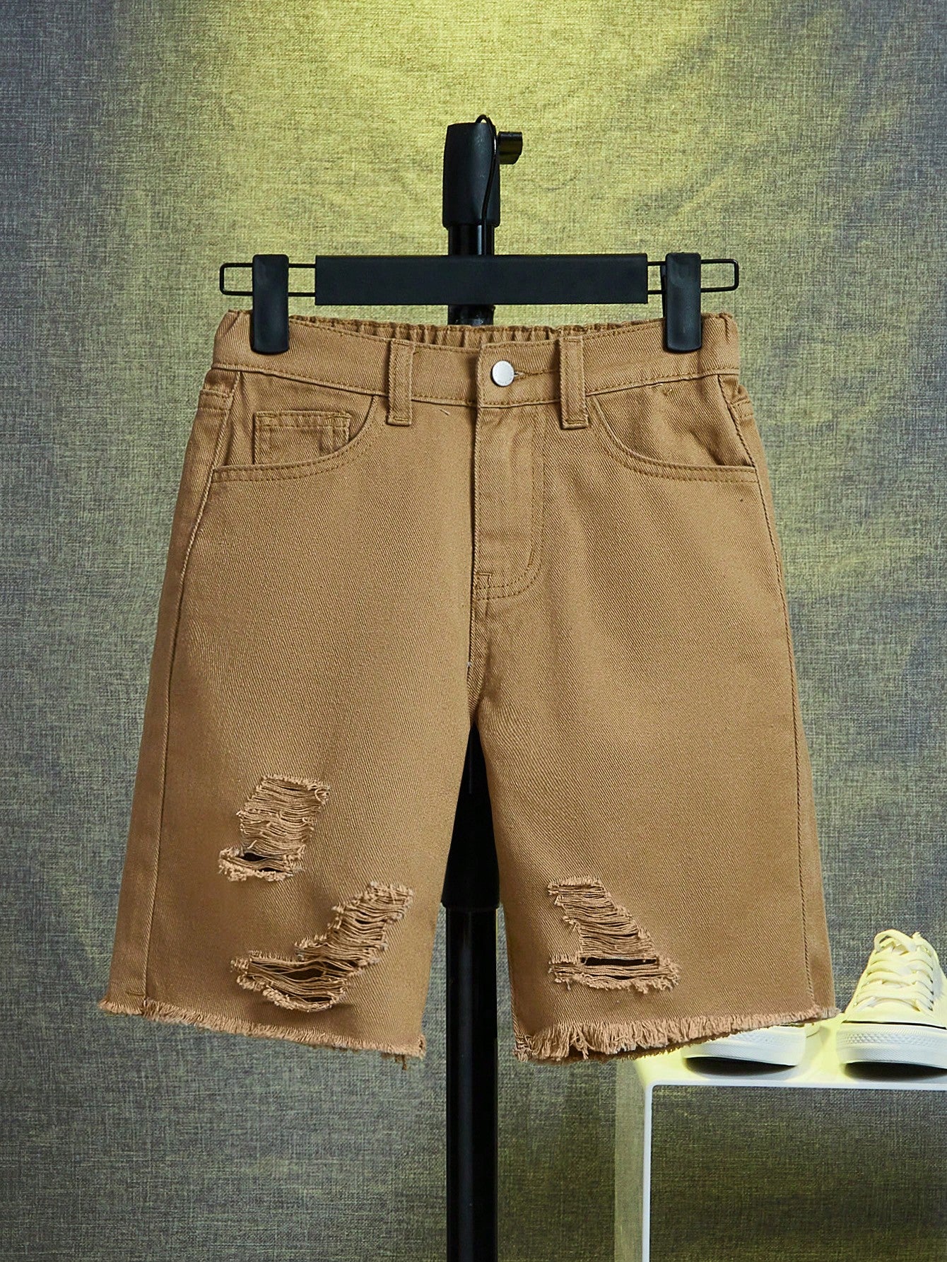 Tween Boy Ripped Frayed Denim Shorts