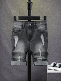 Tween Boy Ripped Frayed Bleach Wash Denim Shorts