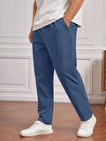 Men Plus Solid Slant Pocket Pants