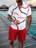 Men Graphic Print Shirt & Shorts Set