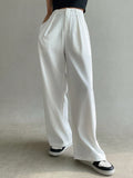 Solid Wide Leg Suit Pants