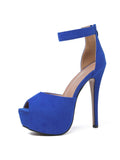 Fereshte Women's Sexy Ankle Straps Peep Toe Buckle Platform Stiletto Wedding Party High Heels Sandals