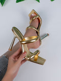 Solid Color Square Toe Fashion High Heel Women's Sandals