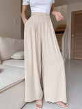 Solid Straight Leg Pants
