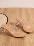 New Summer Clear High Heels Transparent Crystal Sandals Women's Slipper, Versatile, Comfortable, Sexy And Elegant