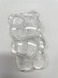 Silver Foil 3d Bear Design Phone Case Compatible With IPhone 11/12/14/13, Compatible With Pro/Max Models, Transparent