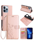 With Phone Charm Butterfly Embossed Flip Leather Phone Case With Card Slot & Kickstand Compatible With Apple/Samsung/Huawei/Xiaomi/Redmi/Pixel7a/Realme/Oppo