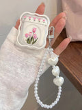 Floral Pattern Clear Case Compatible With Airpods Kawaii