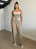 Fold Pleated Wide Leg Suit Pants
