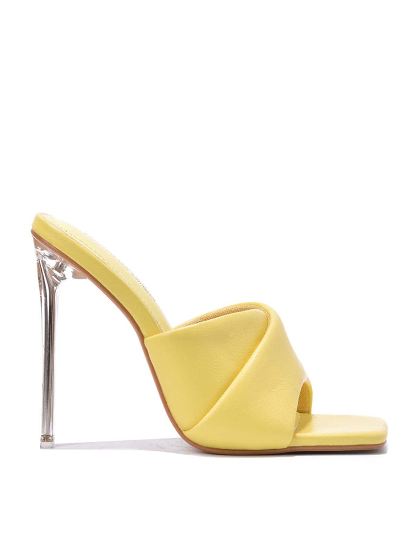 Talulla Square Toe Clear High Heels