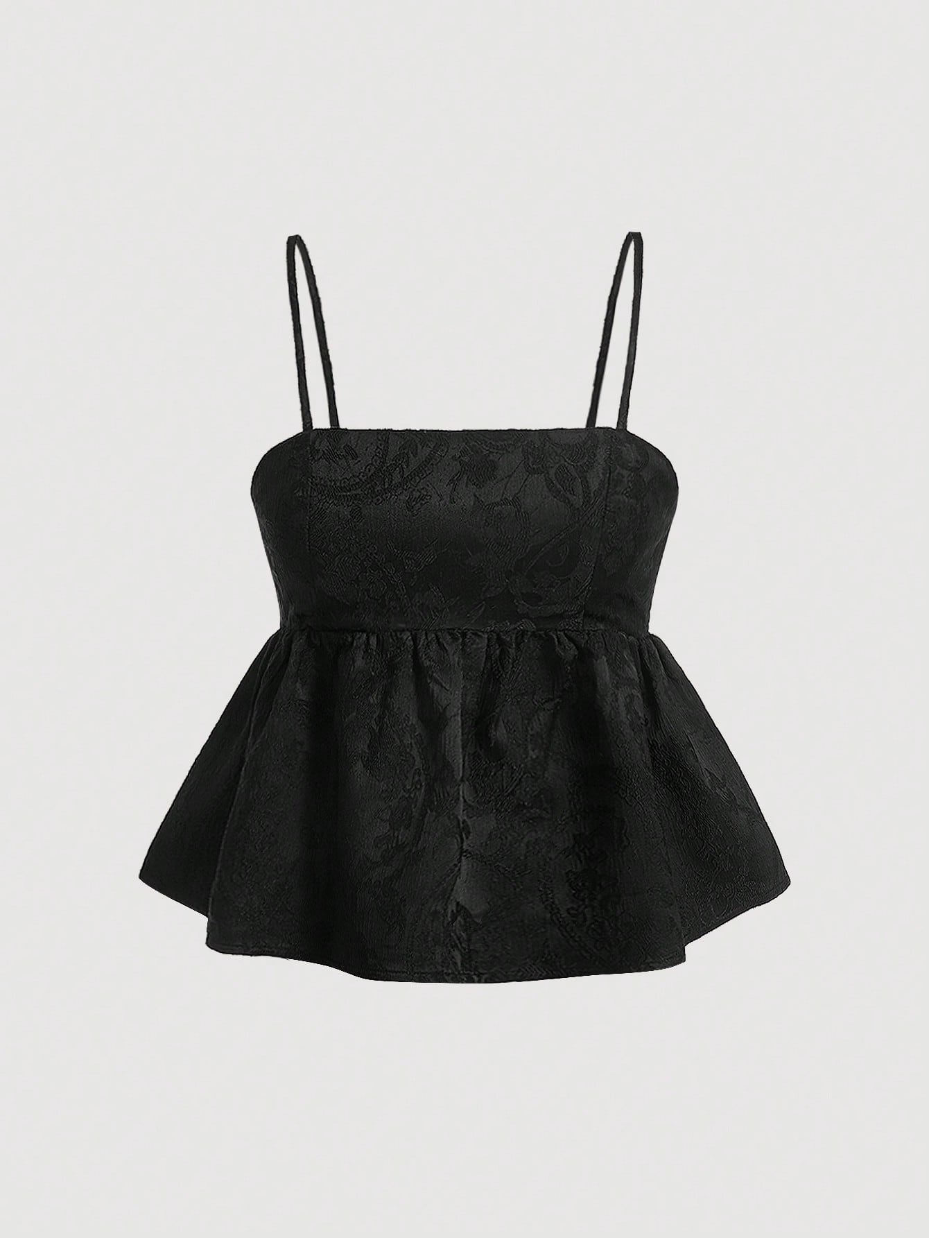 Summer Valentine Day Jacquard Peplum Cami Top