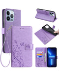 Butterfly Embossed Card Holder Flip Phone Leather Case Compatible With Apple 13pro/Samsung A23/Huawei P30 Lite/Xiaomi X5/Redmi Note 12/Pixel7a/Realme/Oppo/ Xperia 10