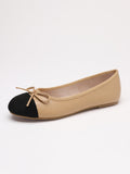 Bowknot Patchwork Flat Shoes, Spring Summer Autumn Soft Comfortable Shoes With Light Sole, Low-Heeled Low-Cut Granny Shoes For Women