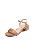 Women Minimalist Summer Sandals, Ankle Strap Open Toe Chunky Low Heeled Sandals