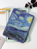 Blue Oil Painting Pattern Case Compatible With IPad Compatible With Ipad 9th Gen/IPad 10th Generation